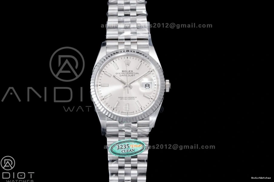 Stick 904L Best Silver 568 on 126234 Dial Jubilee DateJust 1:1 Edition Bracelet Clean SH Steel WellDesigned 36 0116